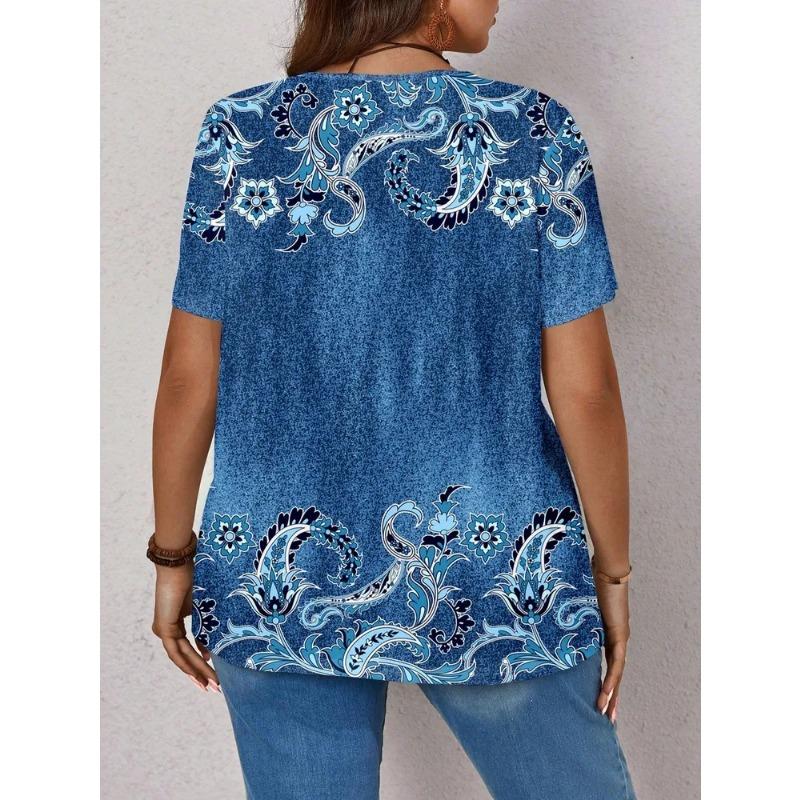 Summer Women's T Shirt Print Casual Short Sleeve 3d T Shirts Fashion Streetwear V Neck Pullover Female Clothing Shirt