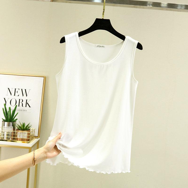 Women's Crew Neck Sleeveless Tank Top Loose Casual Modal Knit Vest Spring Autumn Plus Size Basic Undershirt
