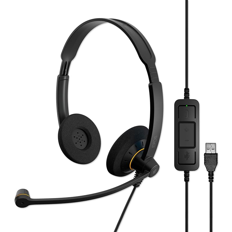 EPOS IMPACT SC 60 USB ML Headset - USB Connection, Noise-Canceling Microphone, Stereo Sound, Clear Calls, Microsoft Teams Certified, All-Day Comfort