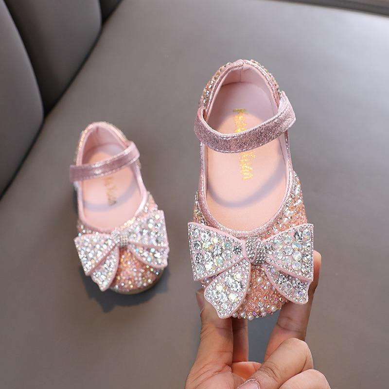 Autumn new style ladylike baby girl girls' princess rhinestone flat shoes, leather shoes, dance performance shoes