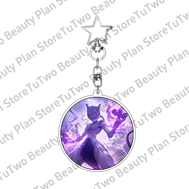 Girly Heart Acrylic Anime Sylveon Espeon Glaceon Eevee Cartoon Keychain Key Chains Keyrings Jewelry Fans Gifts Accessories Toys