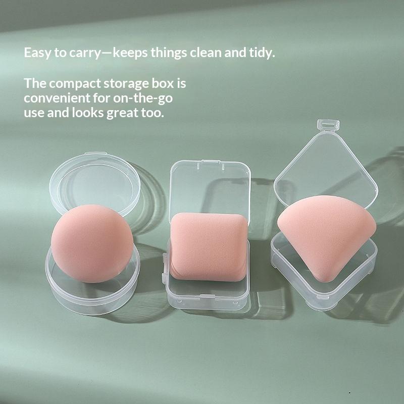 5Pcs Round Square Triangle Shape Makeup Sponge Puff Dry Wet Dual-Use Soft Cotton Candy Air Cushion Foundation Powder Puff
