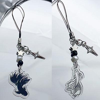 Fashion Fish Cross Keychain Phone Anti-Lost Lanyard Portable Keyring Detachable Phone Chains Backpack Decoration Accessories