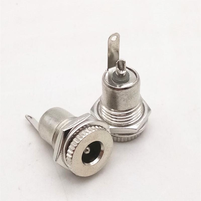DC-099 All-Metal High Current 5.5x2.5mm Copper DC Power Socket with Thread