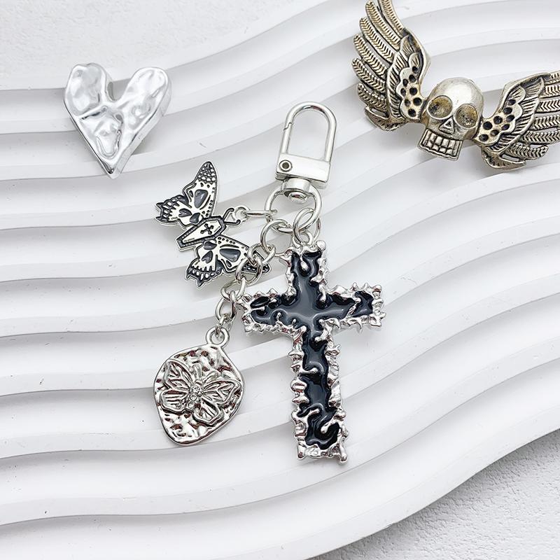 

Ретро Готический Подвеска для Сумки Персонализированный Подвеска Крест Бабочка Брелок Креативные Изысканные Аксессуары для Украшения Рюкзака Подарки