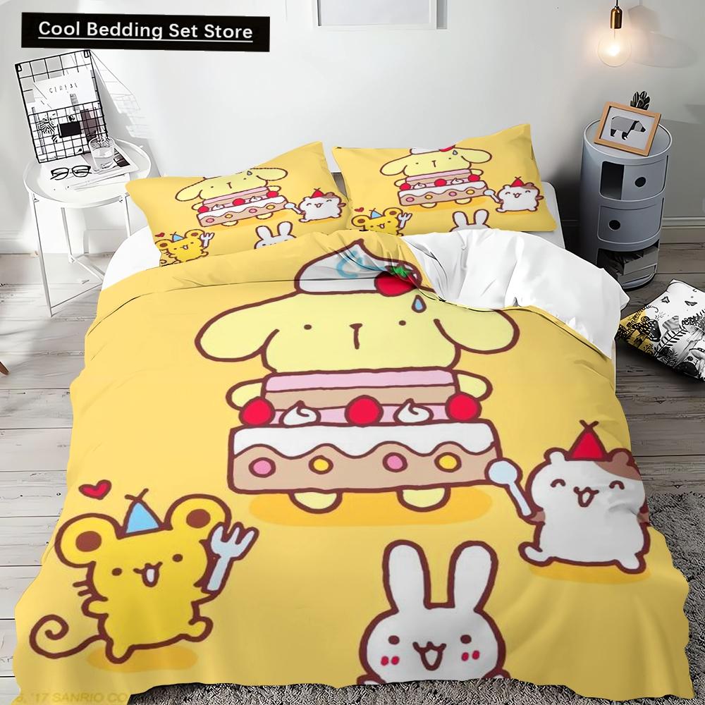 Duvet Cover Pompompurin Bedding Set Pillowcase Quilt Cover Bedding Set Children's Gift 2pcs/3pcs Full Size Single Double