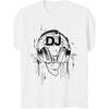 Casque Dj Black T-Shirt | Regular Fit, Crew Neck, Short Sleeve, Digital Heat Transfer, Geometric Pattern, Perfect For Men, All-Season Casual Wear
