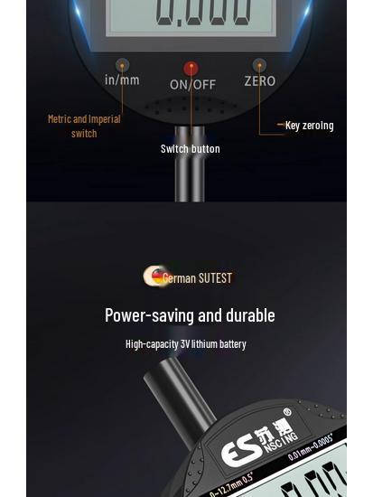 High-Precision Digital Dial Indicator & Depth Gauge from Germany
