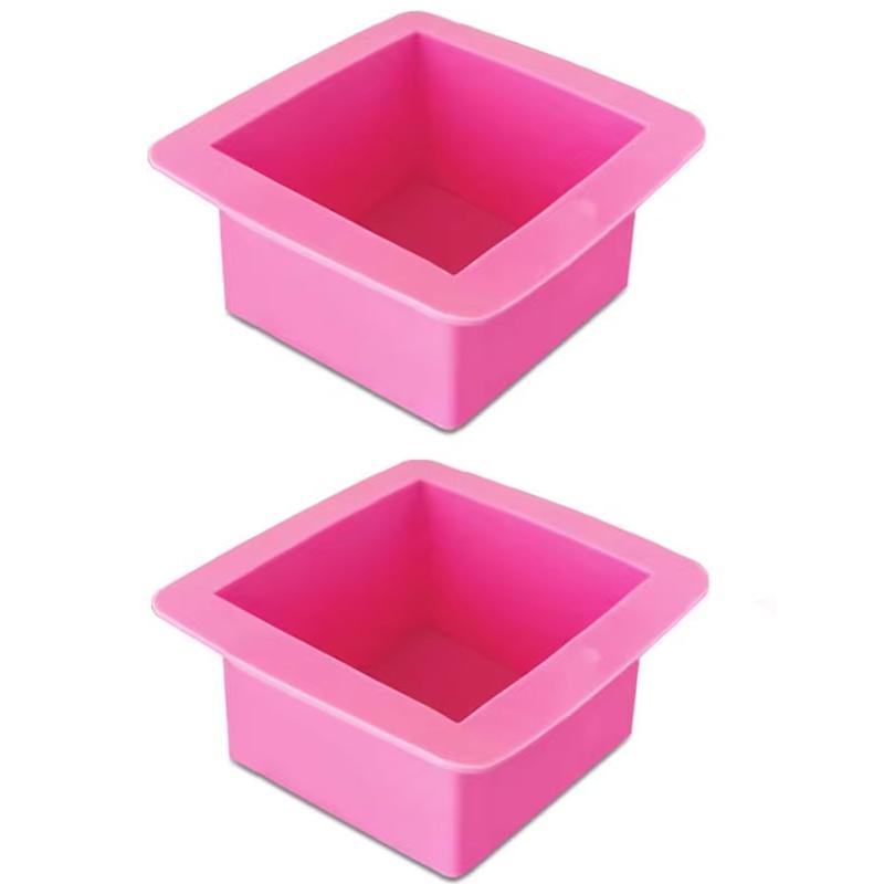 2 Pcs Non-Stick Square Baking Silicone Molds Quick Release Bread Pan Bakeware Tray for Cheese Cake Tier Cake Handmade Toast Mold