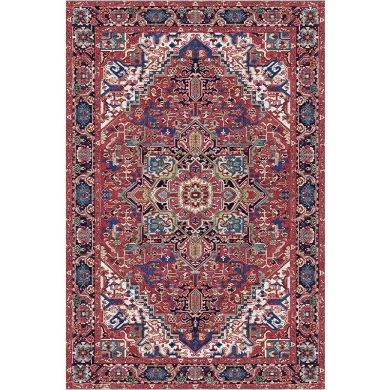 Dywan w stylu etnicznym vintage do sypialni, domu, hotelu, miękka mata z możliwością prania, dekoracja salonu, przedpokoju, szatni, dywanik pod stolik kawowy
