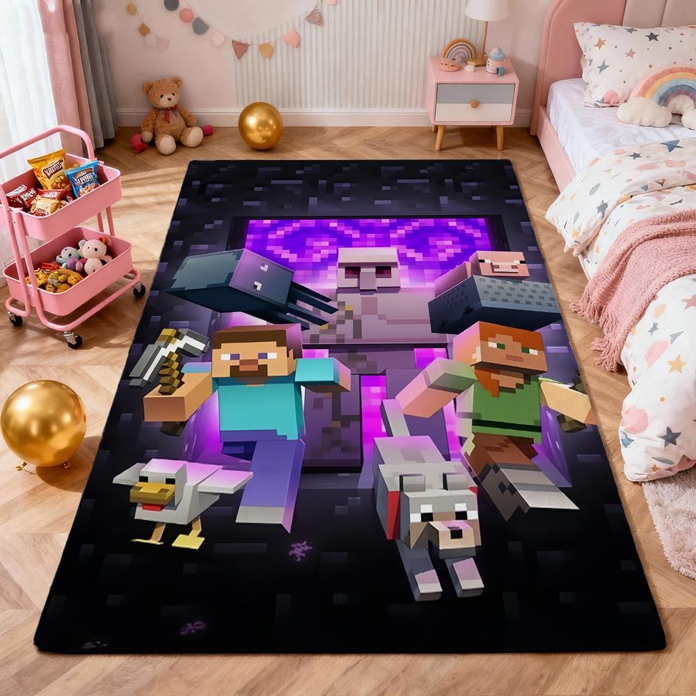 Minecraft Blood Moon Adventure Rectangular Rug Nonslip Thick Carpet For Living Room Bedroom Office Home Decor Memorial Gift
