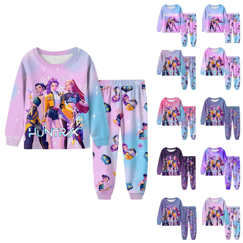 Children's Fashion Suit Skirt Round Neck Long Sleeve Top Pants