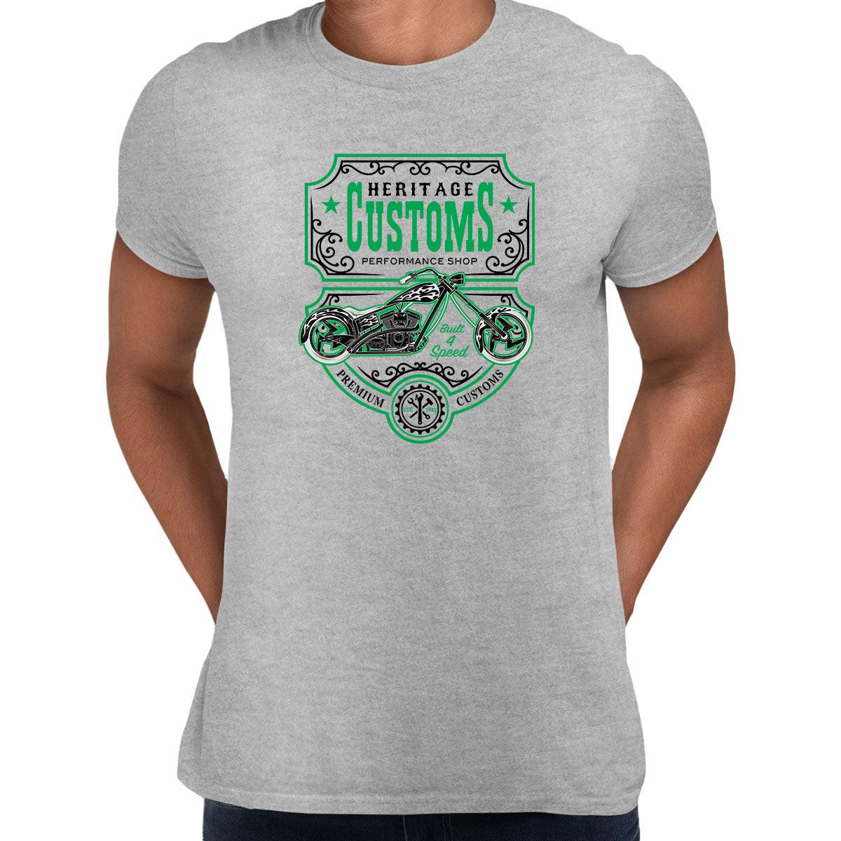 Biker Heritage T-Shirt for Men Motorbike Motorcycle Cafe Racer Chopper Bike Unisex T-Shirt S серый