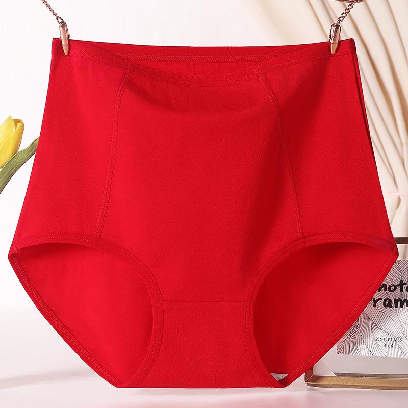 Braguitas Rojas de Cintura Alta para Mujer Año de Nacimiento Madre de Mediana Edad Mediana Edad y Anciana Talla Grande