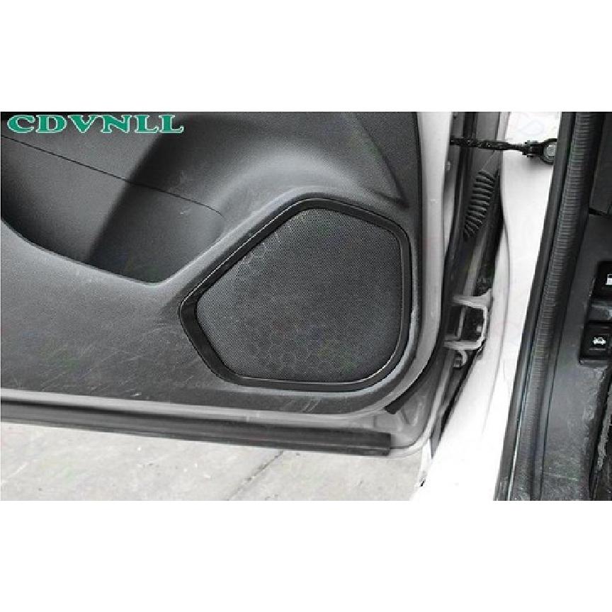 Car Inner Door Speaker Horn Cover Trim For Honda Fit/Jazz 2014- Bright Black