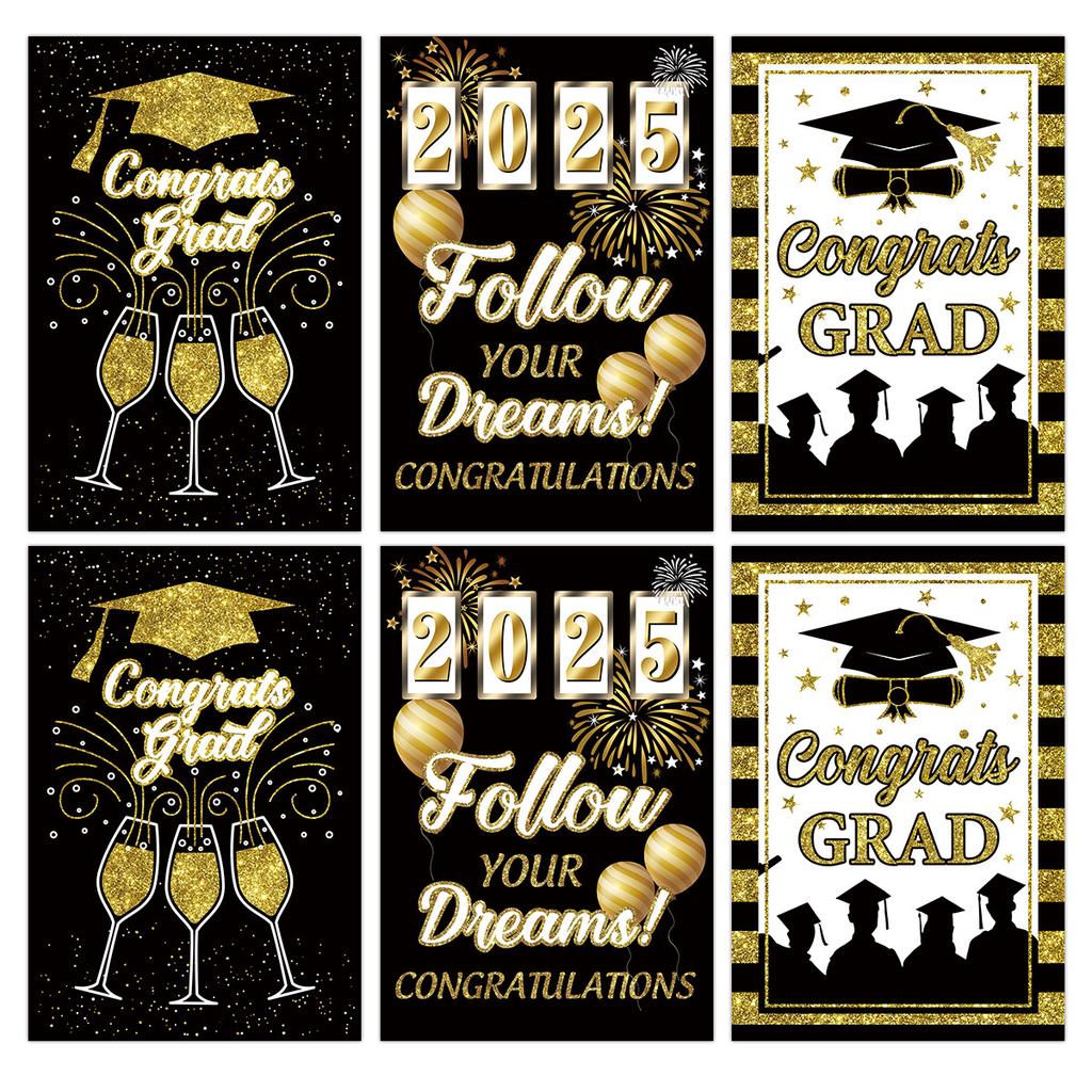 6Pcs Graduation Wine Bottle Stickers, Congrats Grad Party Decor, Alcohol Beverage Labels for Celebration Decorations Supplies