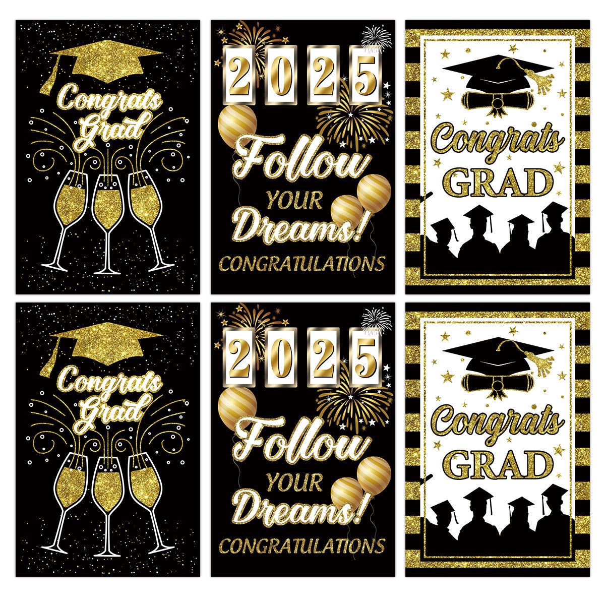 

6 шт. наклеек на винные бутылки для выпускного, декор для вечеринки Поздравляю, выпускник! , этикетки для алкогольных напитков для украшений для празднования 15x10cm чёрный