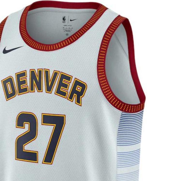 Nike NBA Quick-Dry Printed City Edition Basketball Jersey Vest SW Fan Version 2022-23 Season Nuggets Murray 27 Unisex jersey Light-Gray DO9591-043