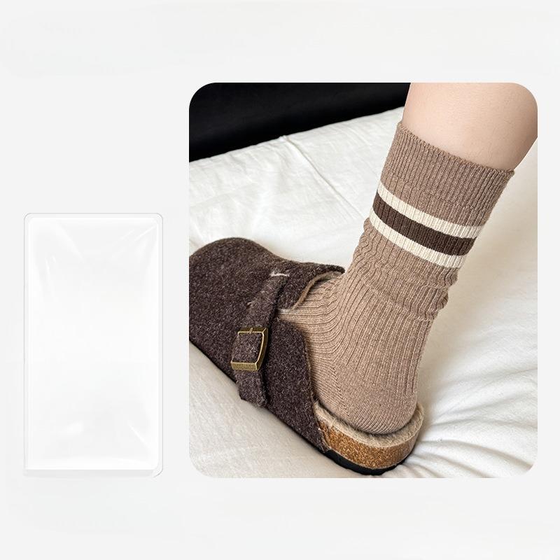 Women's Autumn and Winter Striped Color Contrast High Tube Pile Socks