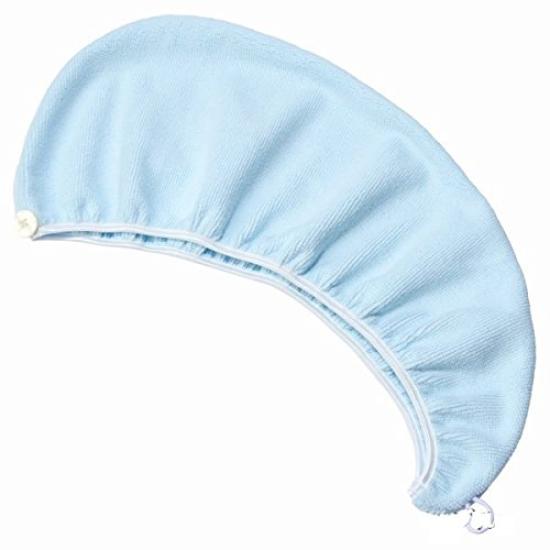 Teijin Micropure Antibacterial Water Absorbent Turban Free Size Blue in Japan Hair Band Hair Turban Hair Cap Face Wash Towel Plain Microfiber Fluffy