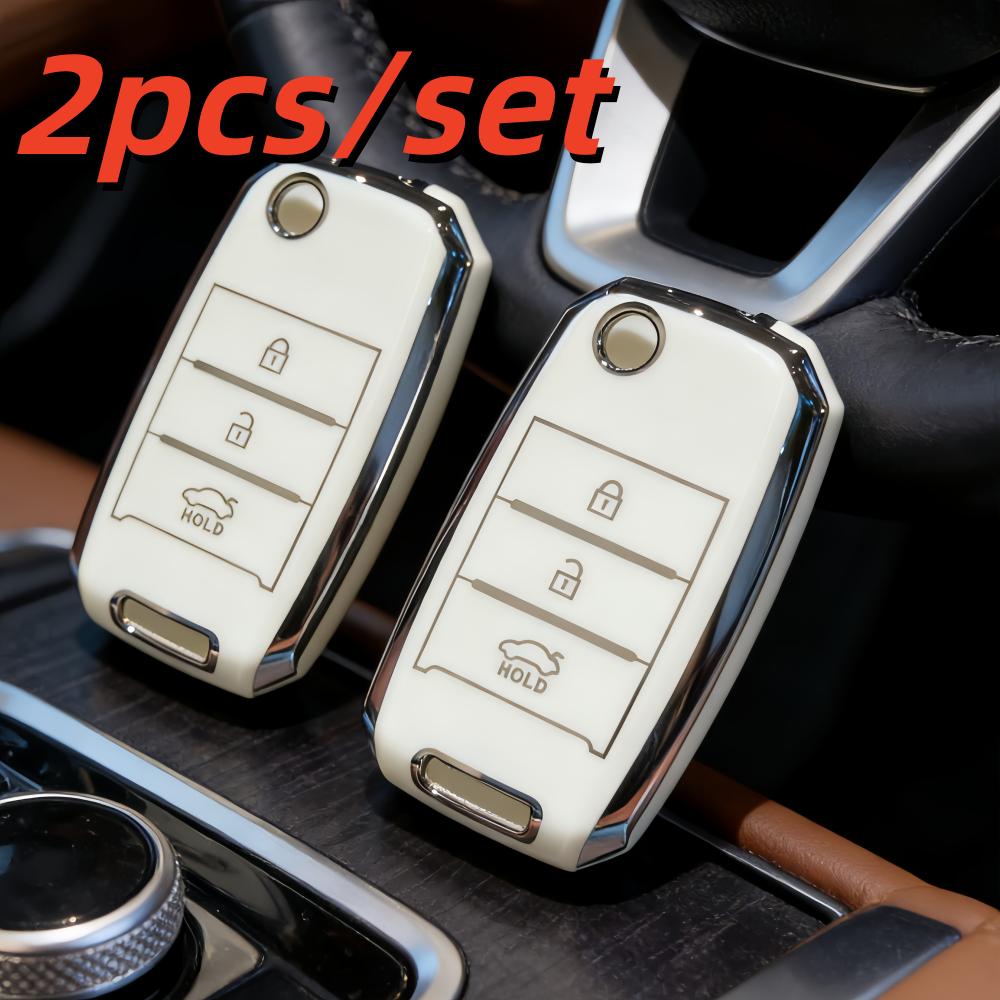 

2Pcs Car Key Case Covers For Kia Rio 3 K2 Ceed Cerato K3 K5 Sorento Sportage Soul K4 Picanto Optima Forte Stinger