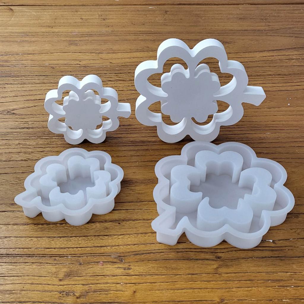 Clover Candle Holder Molds for Making Tealight Holder Room Decorations Gypsum Ornaments Epoxy Resin Casting Molds