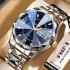 Herrenuhr Wasserdicht Leuchtende Uhr Rhombus Spitze Glas Doppelkalender Trend Freizeit Uhr Herren