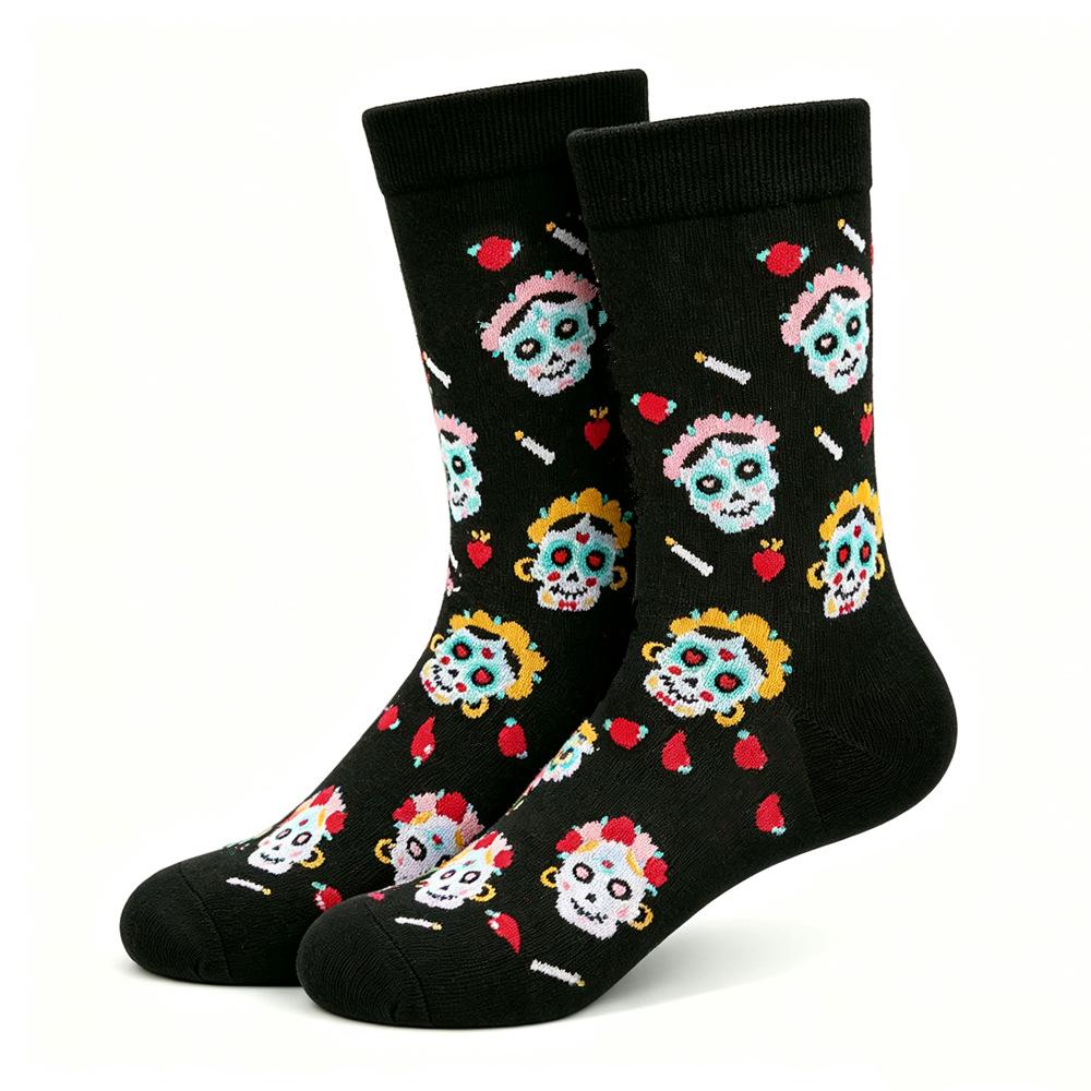 Halloween Men's Women's Autumn Winter New Products Pumpkin Bat Socks Fashionable Comfortable Warm Socks