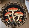 Round Black Carpet Dreamy Colored Mushroom Pattern Rug Living Room Bedroom Anti Slip Dirt Resistant Floor Mat Home Decoration