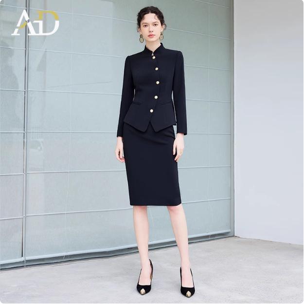 AD Women's High-End Autumn/Winter Business Suit - Luxury Chinese Style Two-Piece Formal Set