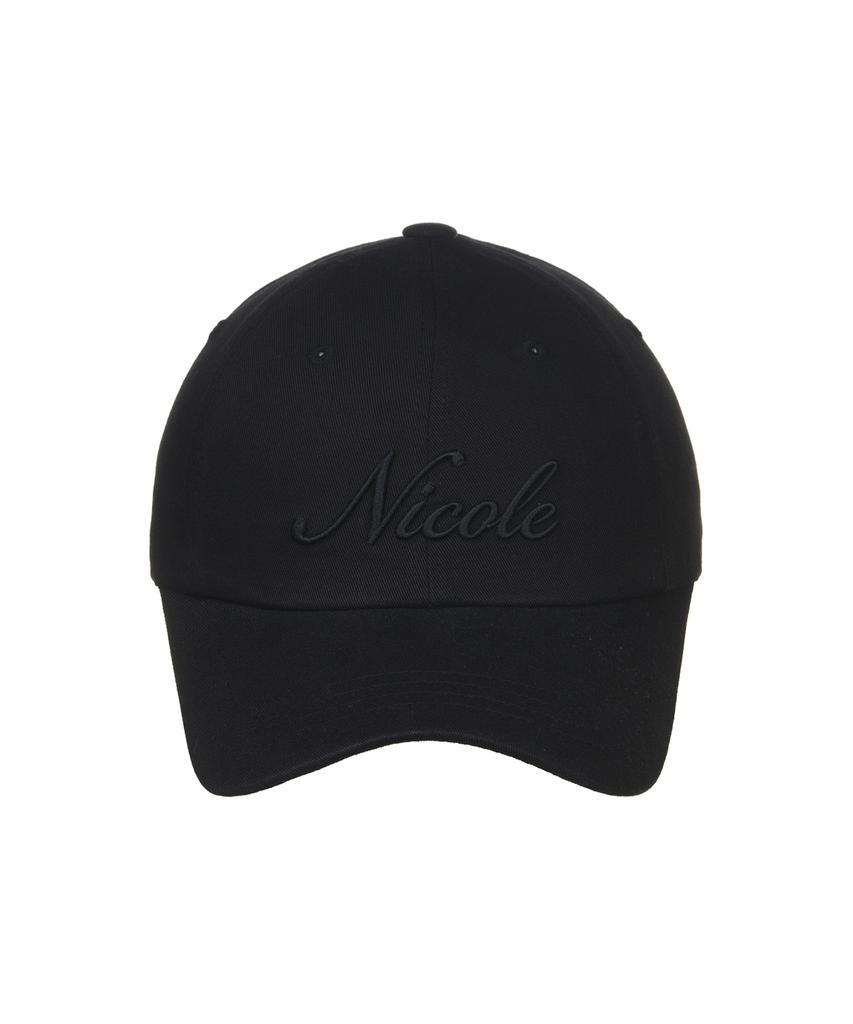 Nigaennikol Nicole Lettering Ball Cap_Deep Black