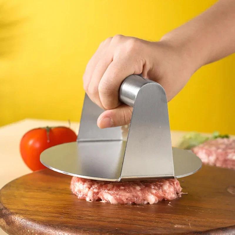14/16 cm Hamburgerpresse, Patties-Maker, Presse zur Herstellung von Formen für Fleisch, Edelstahl, antihaftbeschichtet, Kochutensilien, Küchenzubehör