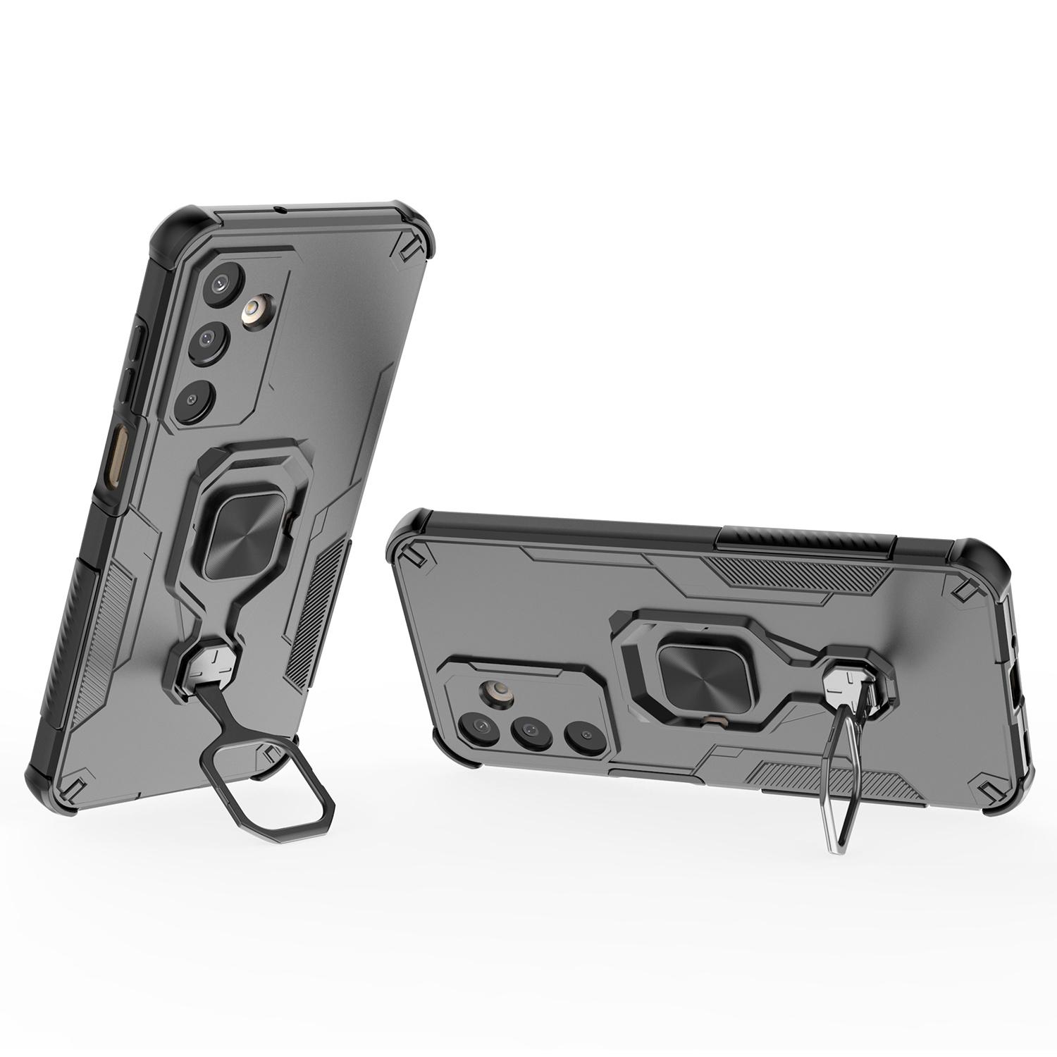 

For Samsung Galaxy M16 5G Case Rotatable Ring Kickstand PC+TPU Shockproof Phone Cover Green