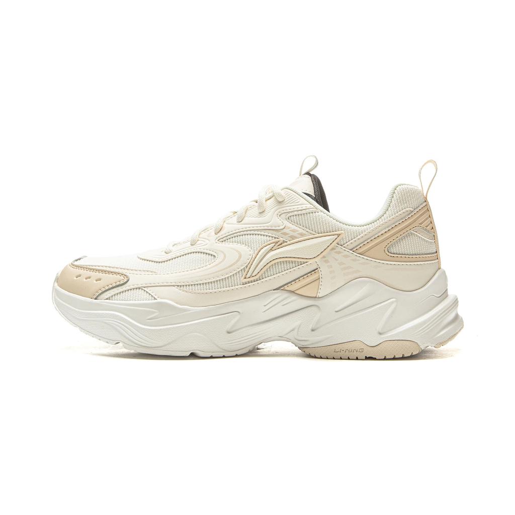 Li Ning Sports Life Collection Synthetic Leather Low Top Chunky Sneakers Men's Beige Khaki AGCV433-2