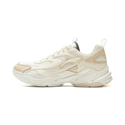 Li Ning Sports Lifestyle Series Synthetic Leather Classic Casual Low Top Dad Shoes Men Sneakers Beige AGCV433-2