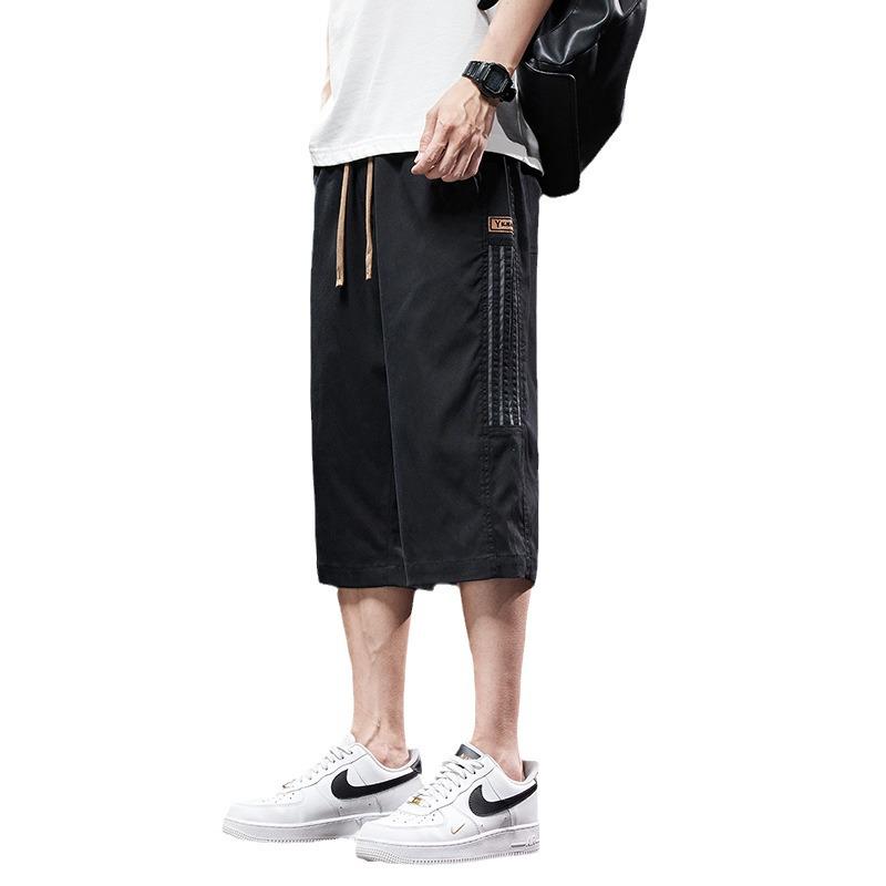 Men's Lightweight Cropped Straight-Leg Casual Trousers - Breathable, Versatile, Large Size, Slightly Elastic