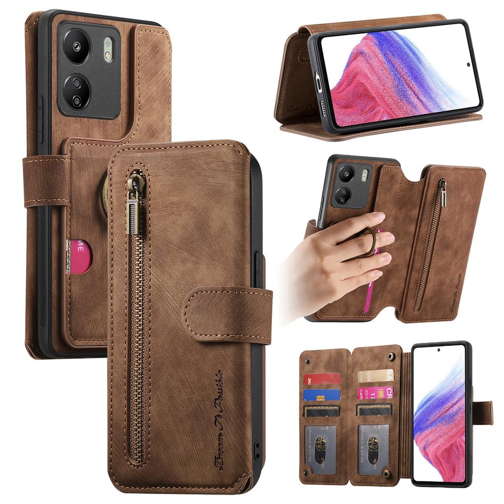 3-in-1 Luxury Leather Wallet Case for Xiaomi/Redmi series.Xiaomi 13 Lite/Poco X5/Redmi Note 12/12C...w/ Stand, Shockproof, RFID, Multi-Slot & Zipper