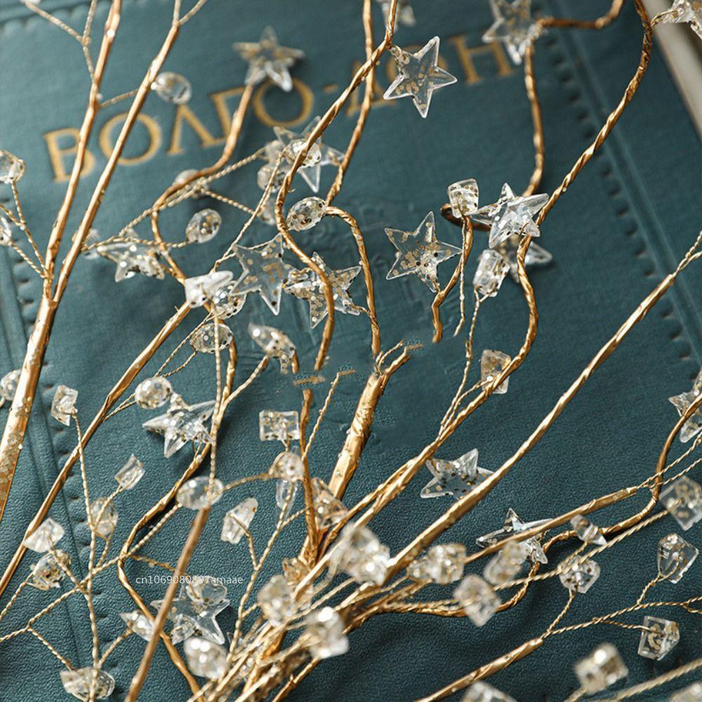 Christmas Decorations Artificial Xmas Branches Berry Picks Ornament Garland Wreath Simple for Party Crystal Stems Acrylic