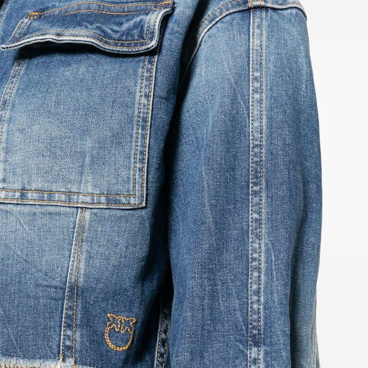 PINKO Spring Summer 2024 Commuter Casual Gradient Short Single-Breasted Pocket Denim Jacket Women jackets Blue 102944A1LQ-PJZ