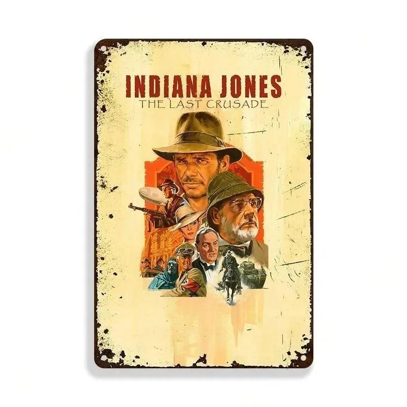 Classic Movie Tinplate Poster Indiana Jones Metal Sign Retro Industrial Wall Decor Plaque Bar Garage Home Tin Sign Art Plates
