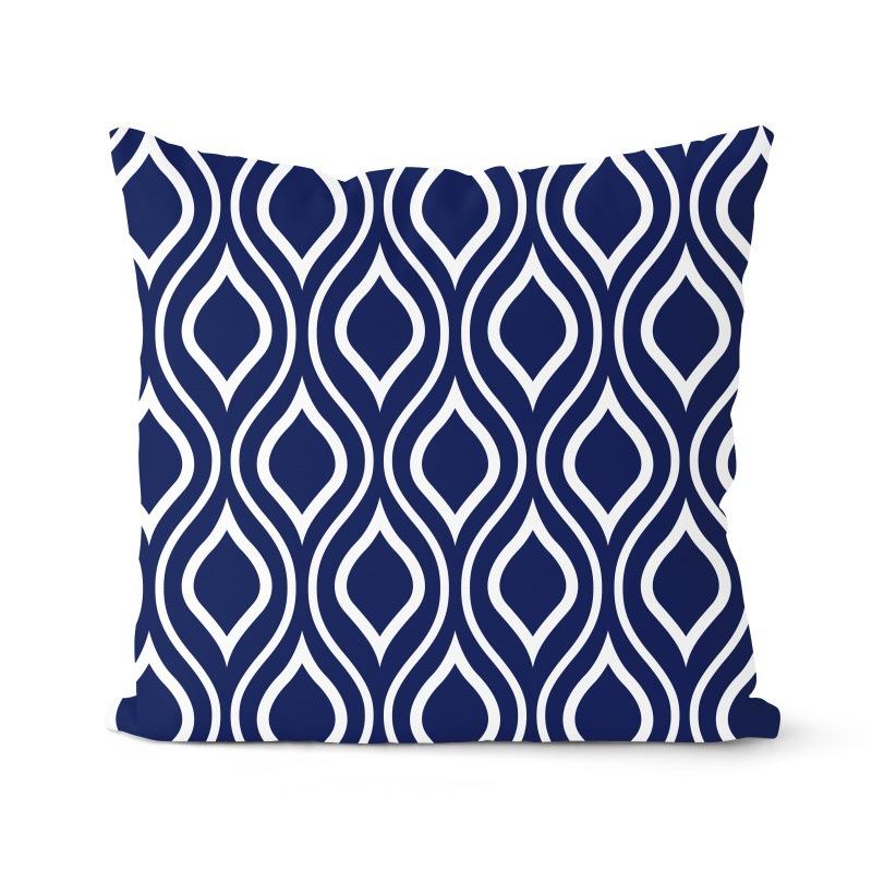 Navy Blue Cushion Geometric Pillowcase Decorative Pillow Home Decor Throw