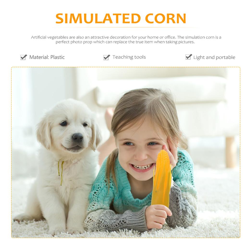 3Pcs Realistic Plastic Corn Decorations Lifelike Artificial Vegetable Props for Home Shop Bakery Party Food Display Photography