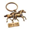 Sisterhood Horse Keychain Metal Horse Theme Key Ring Backpack Schoolbag Hanging Decoration Bag Charm Purse Pendant Women Friends Besties Gifts