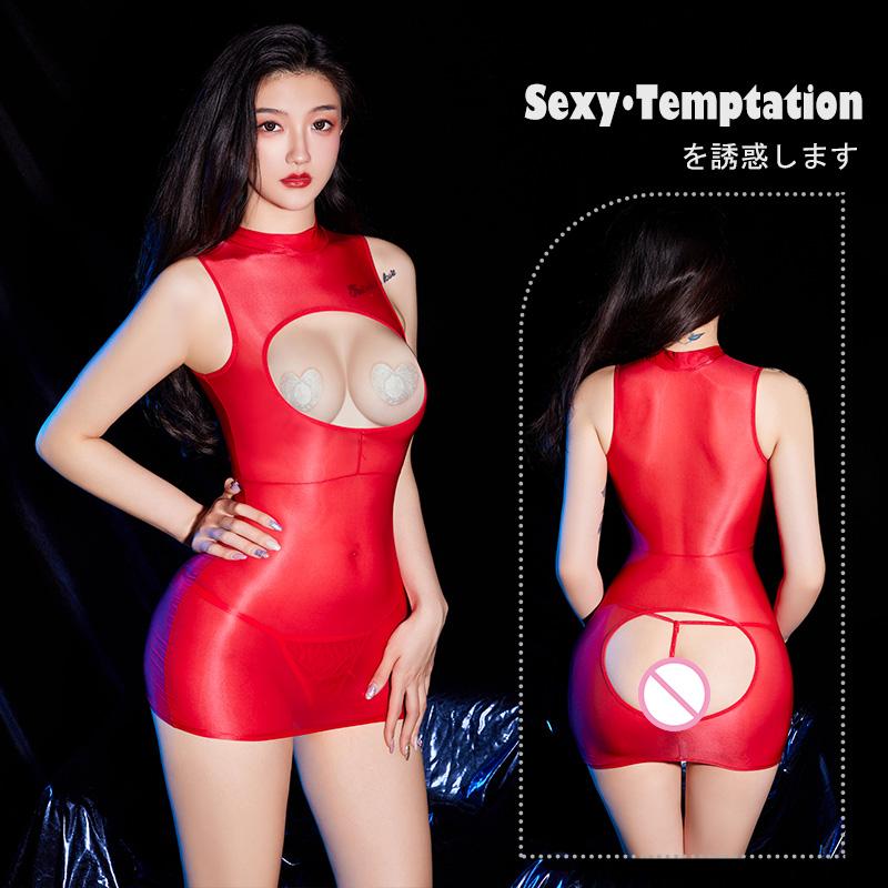 Robe sexy et chaude pour femmes, collants brillants et brillants, buste ouvert, transparent, bandage, micro, mini, vêtements de club pour adultes, XXX, sexe