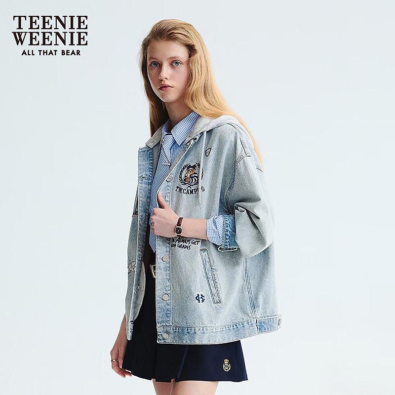 

Женская джинсовая куртка с капюшоном в стиле ретро Teenie Weenie S