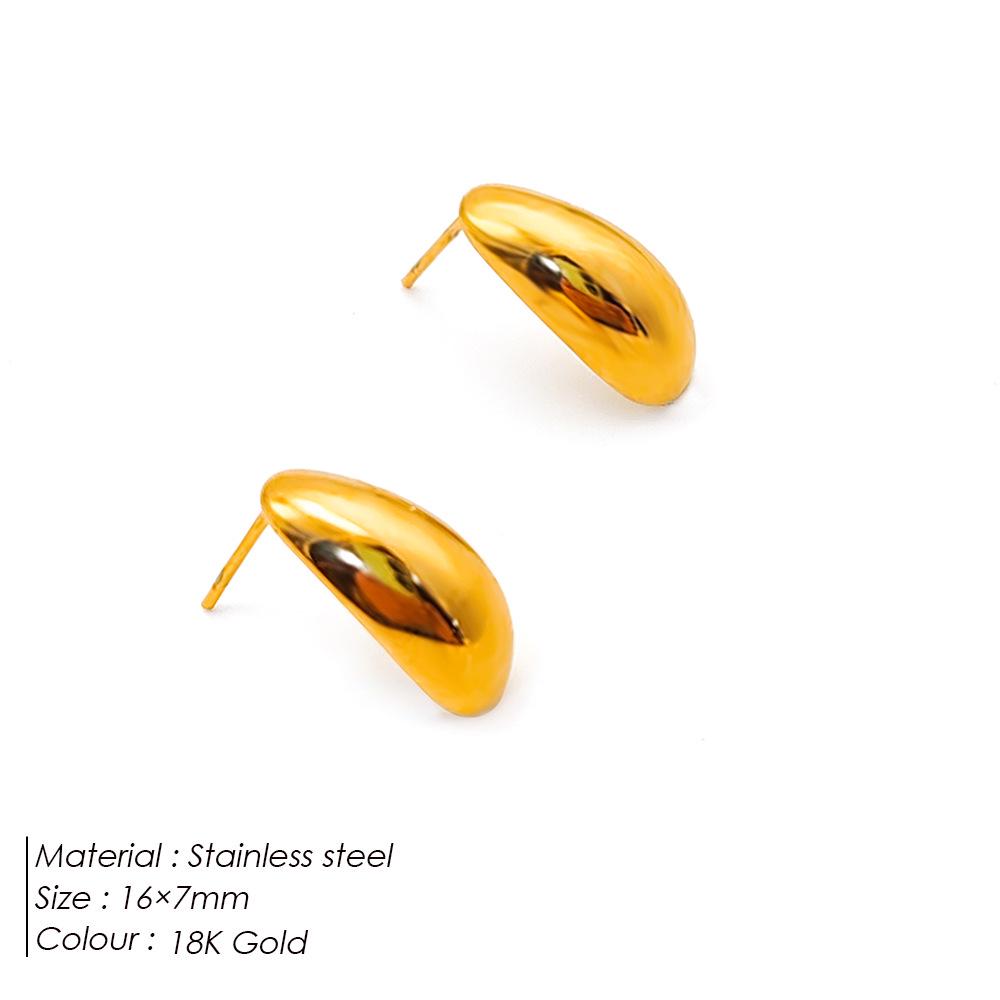 eManco 18K Gold Water Drop Titanium Steel Women's Geometric Earrings