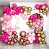 134 Stück Rosa Luftballonbogen-Set Heißes Rot Roségold Ballon-Girlande Mädchen Prinzessin Thema Geburtstagsparty Babyparty Dekoration Globos