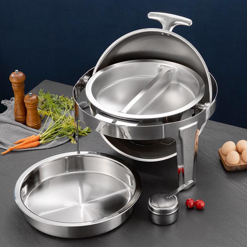 ZISIZ 6L Round Stainless Steel Buffet Warmer