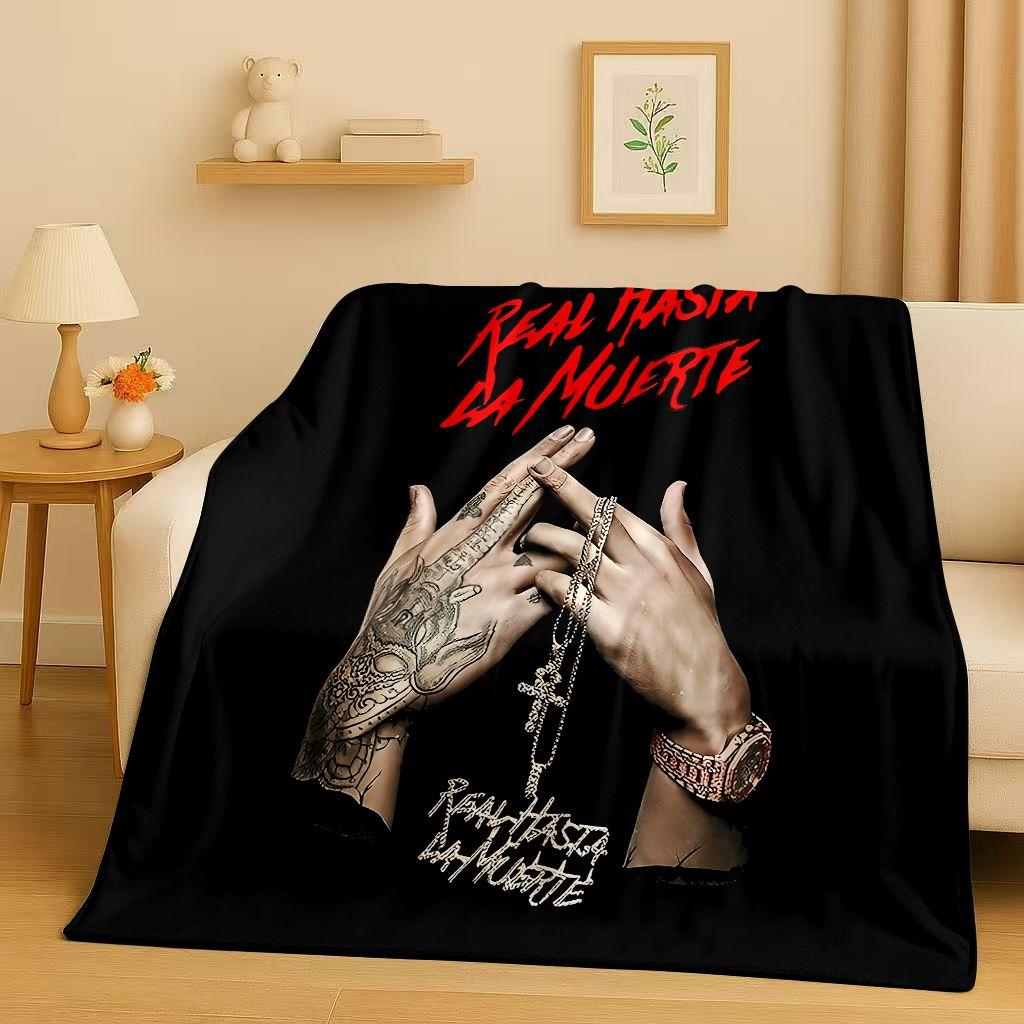 3D Anuel AA Real Hasta La Muerte Rapper Flannel Blanket,Ultra Soft Warm Plush Throw for Home Bedroom Bed Sofa Cover Kids Picnic