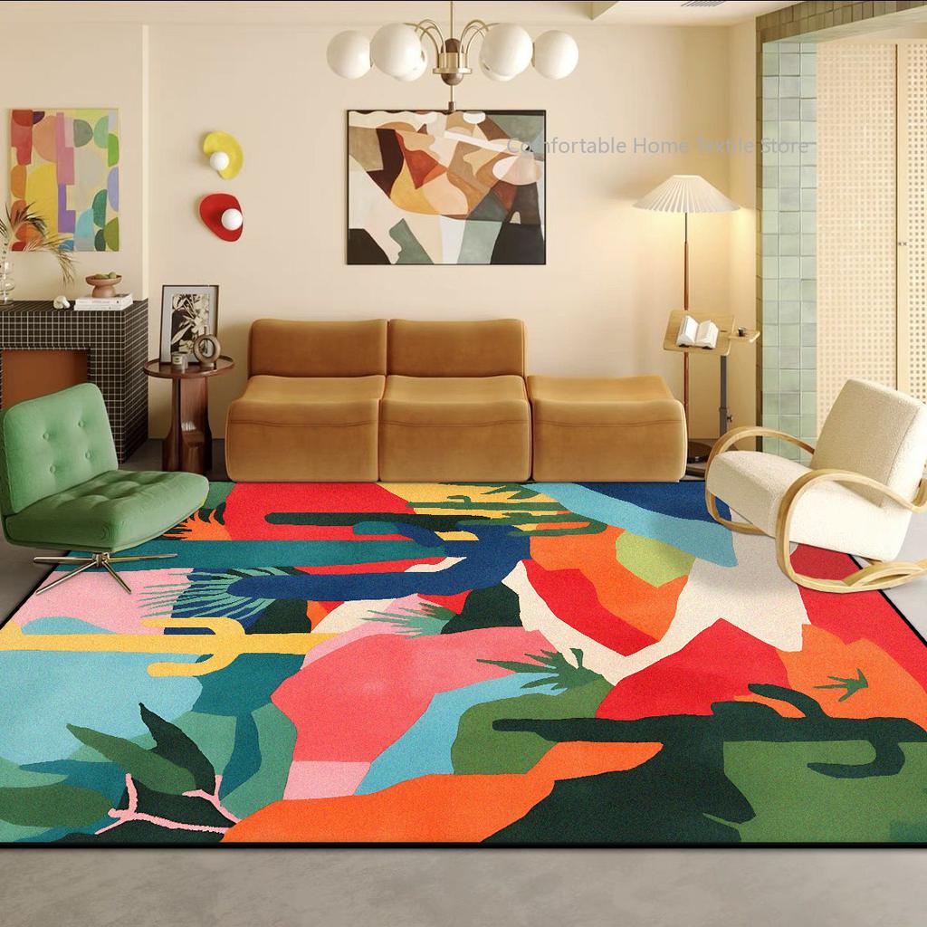 Nowoczesny Abstrakcyjny Styl Dywan Dekoracyjny do Salonu Duży Rozmiar Miękki Artystyczny Dywan do Dekoracji Sypialni Łatwe Czyszczenie Mata pod Stolik Kawowy